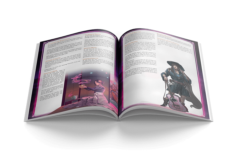 Spread from the Idols of the Neon Dark sourcebook